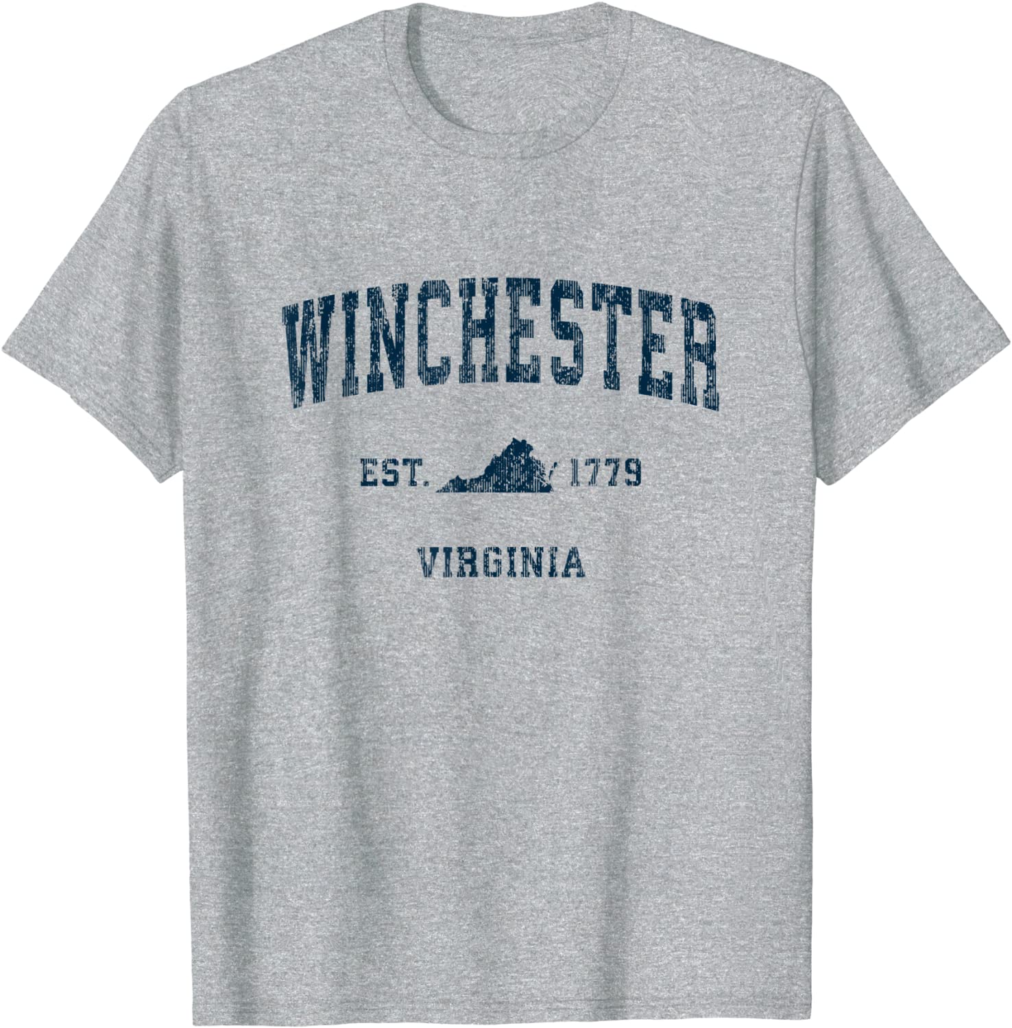 Winchester Virginia VA Vintage Sports Design Navy Print T-Shirt
