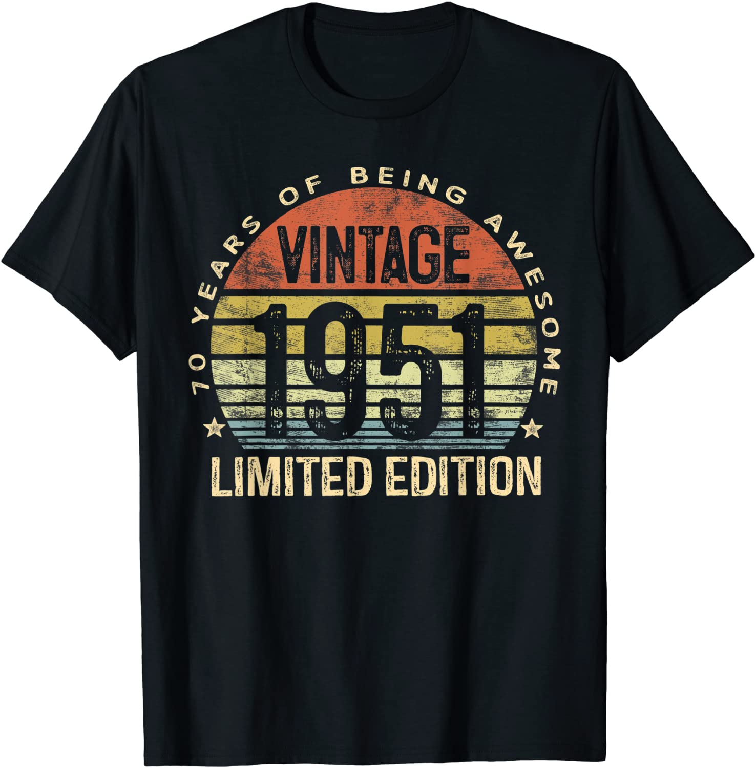 70 Year Old Gifts Vintage 1951 Limited Edition 70th Birthday T-Shirt