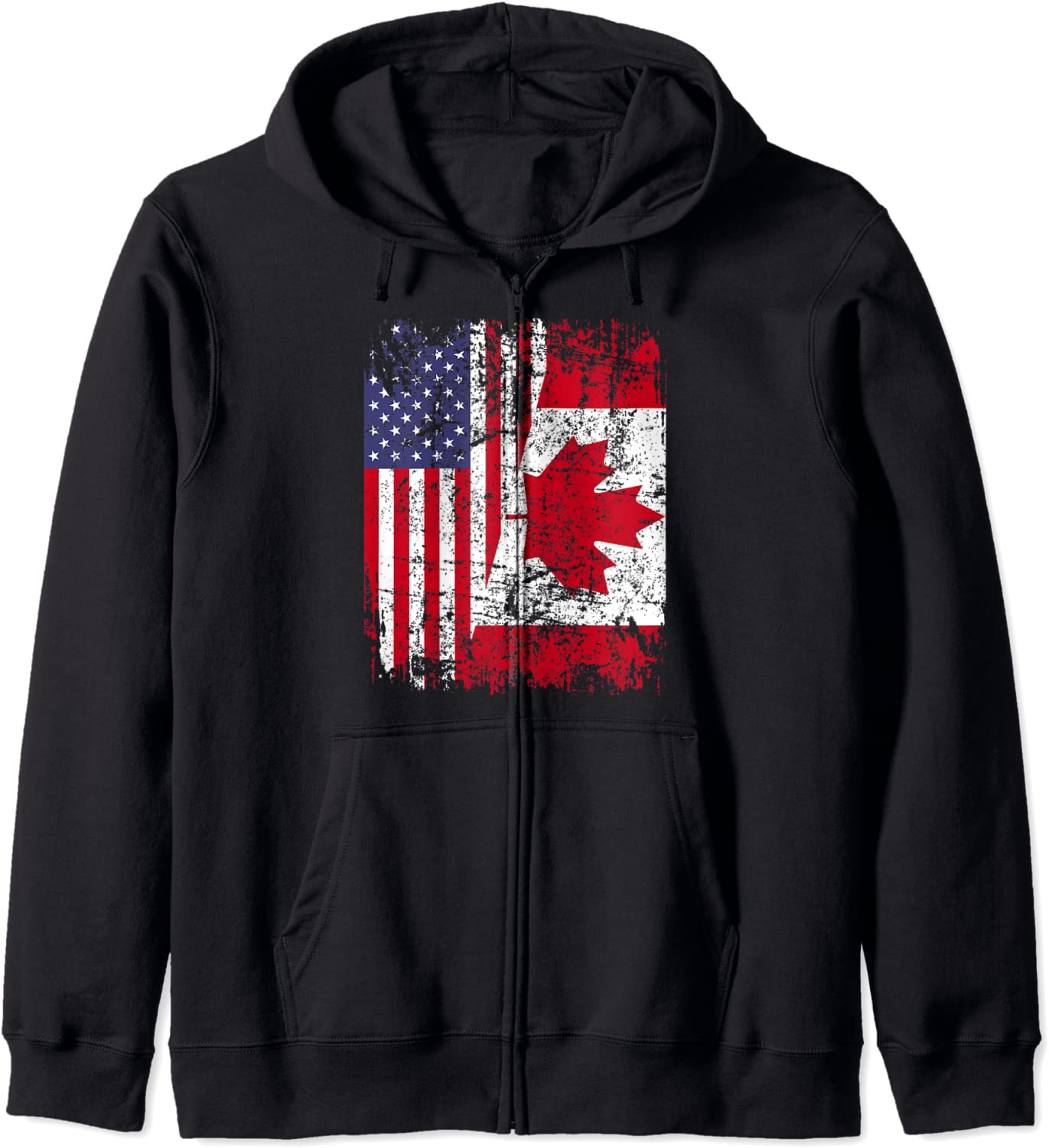 CANADIAN ROOTS Half American Flag CANADA Hoodie
