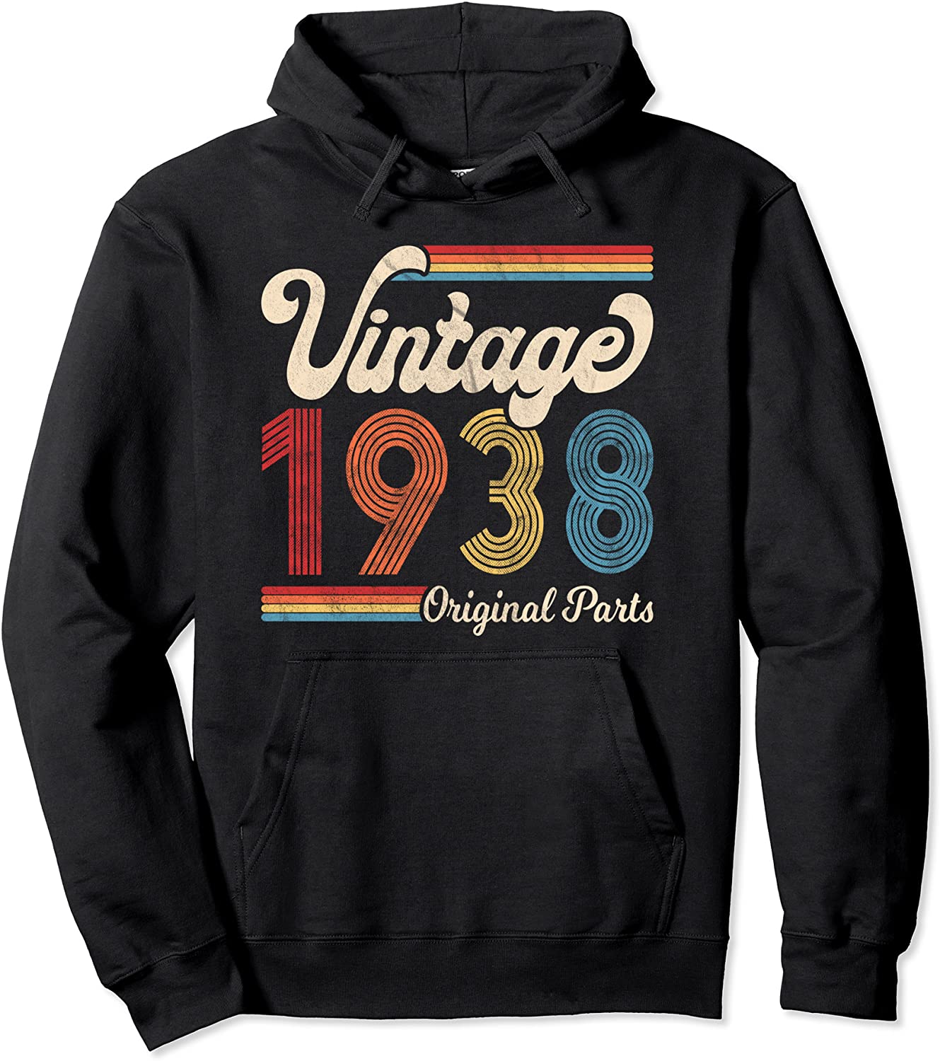1938 Vintage 1938 Birthday Gift Men Women Born Made 1938 Pullover Hoodie