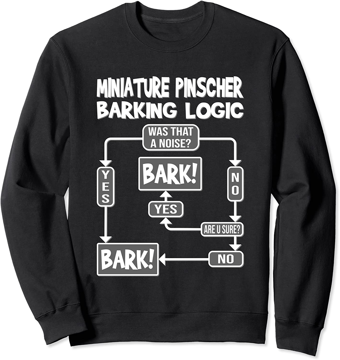 Dog Barking Logic funny dog gift Funny Miniature Pinscher Sweatshirt