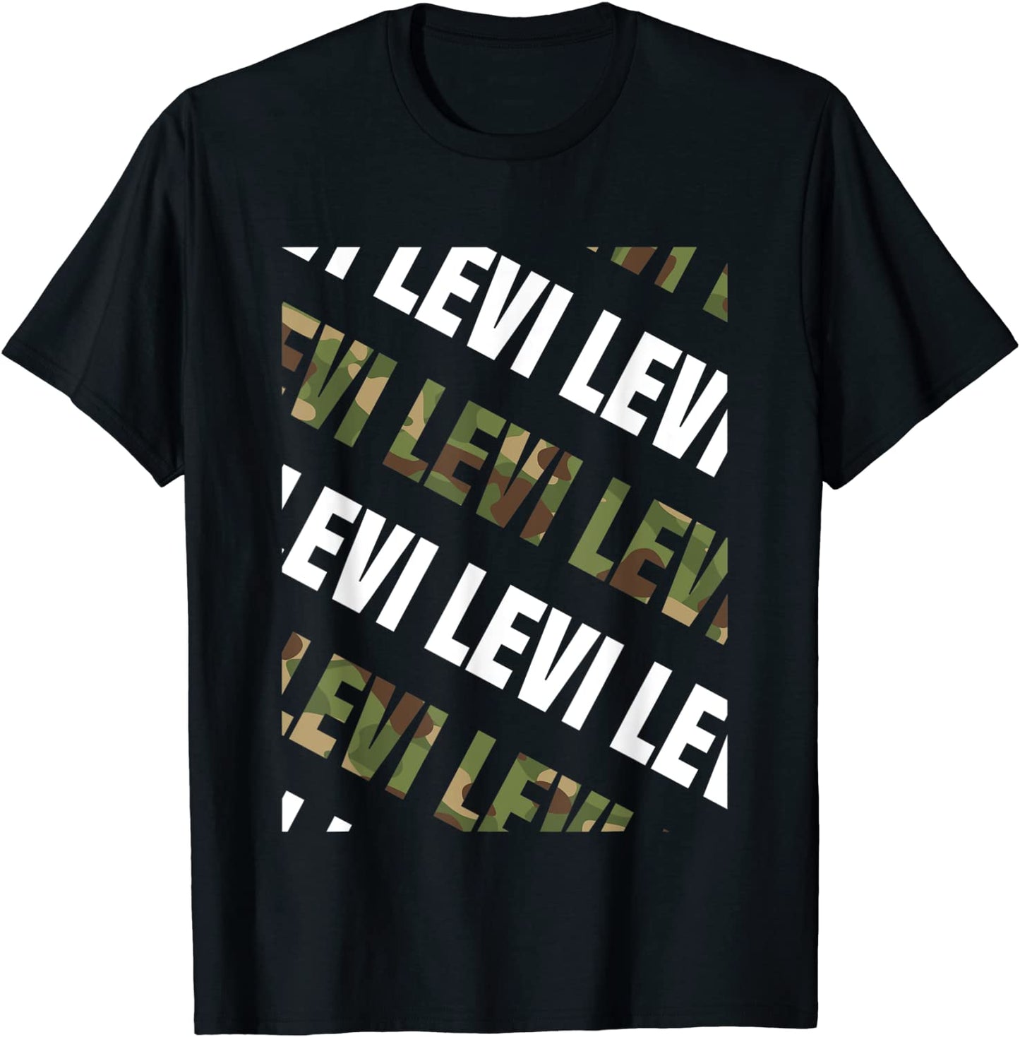 Mens Diagonal Levi Pattern Design Gift Green Camouflage Print T-Shirt