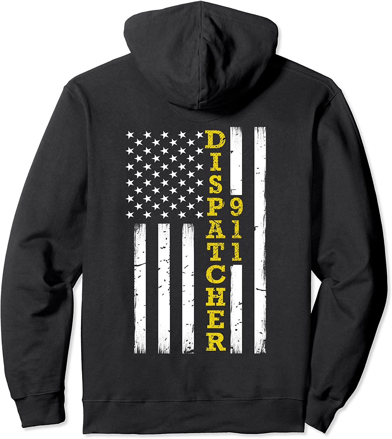 Public Safety Dispatcher Thin Gold Line Flag Hoodie