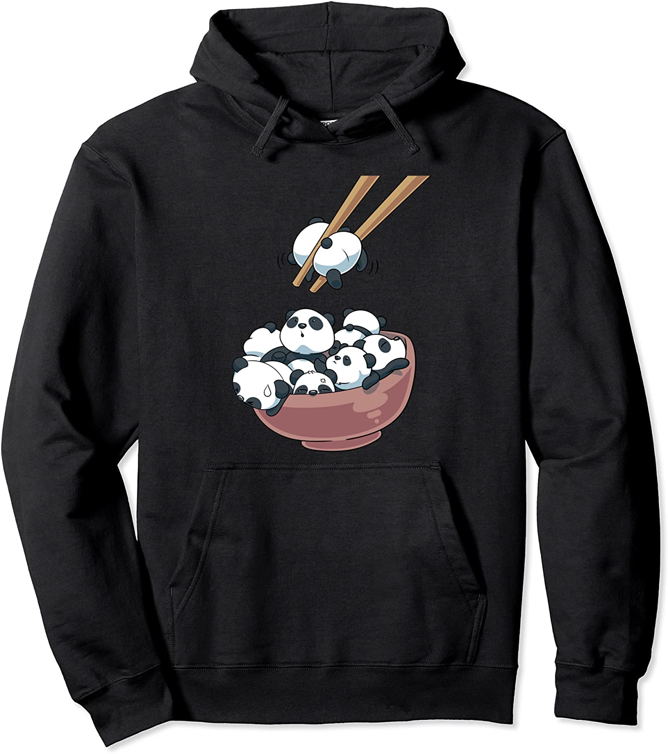 Japanese Panda Bears Ramen Noodle Bowl Pullover Hoodie