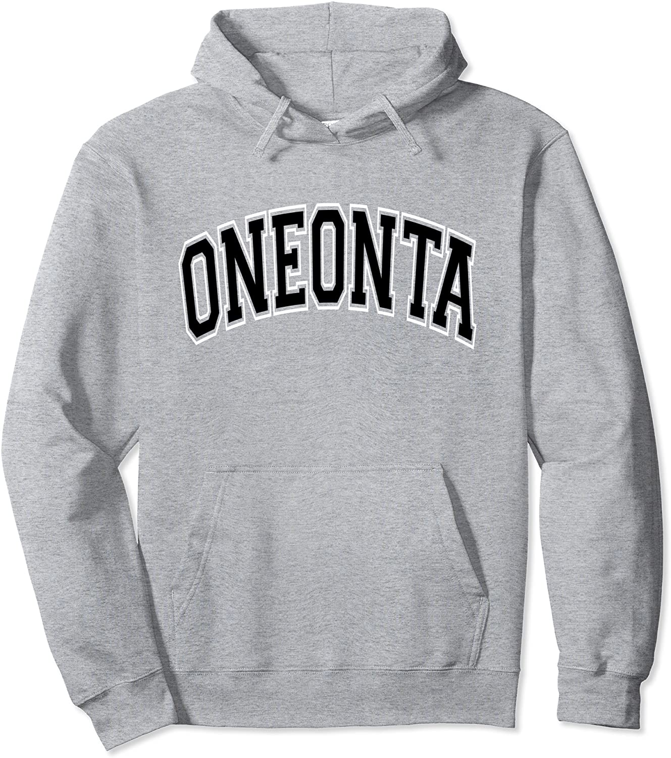 Oneonta NY New York Varsity Style Black Text Pullover Hoodie