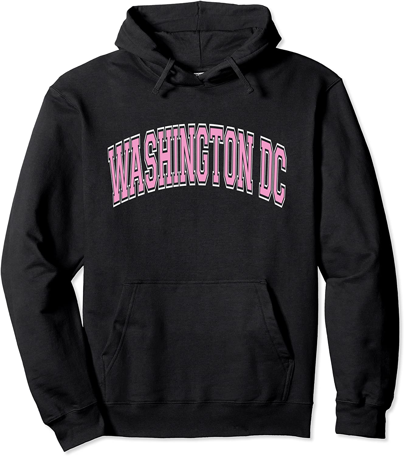 Washington DC Varsity Style Pink Text Pullover Hoodie