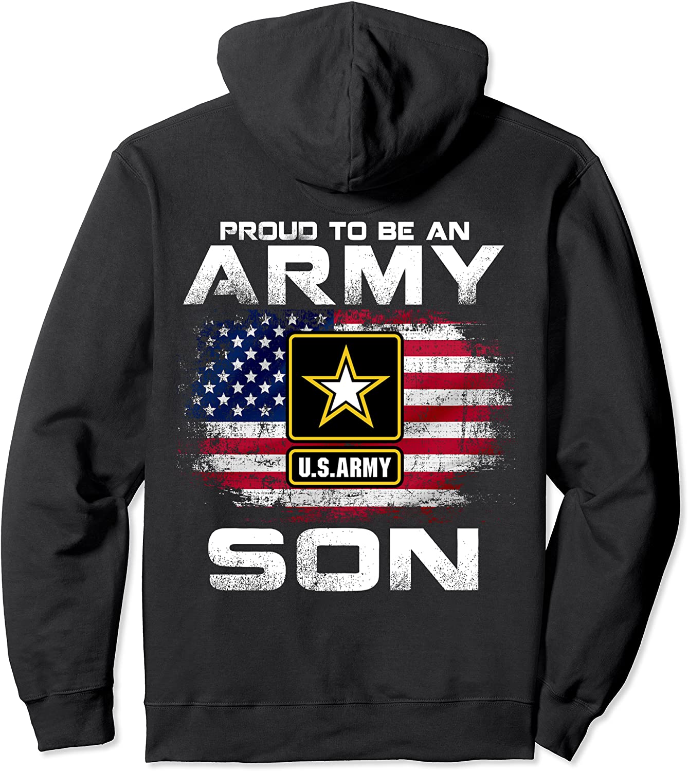 Proud To Be An Army Son With American Flag Gift Veteran Pullover Hoodie