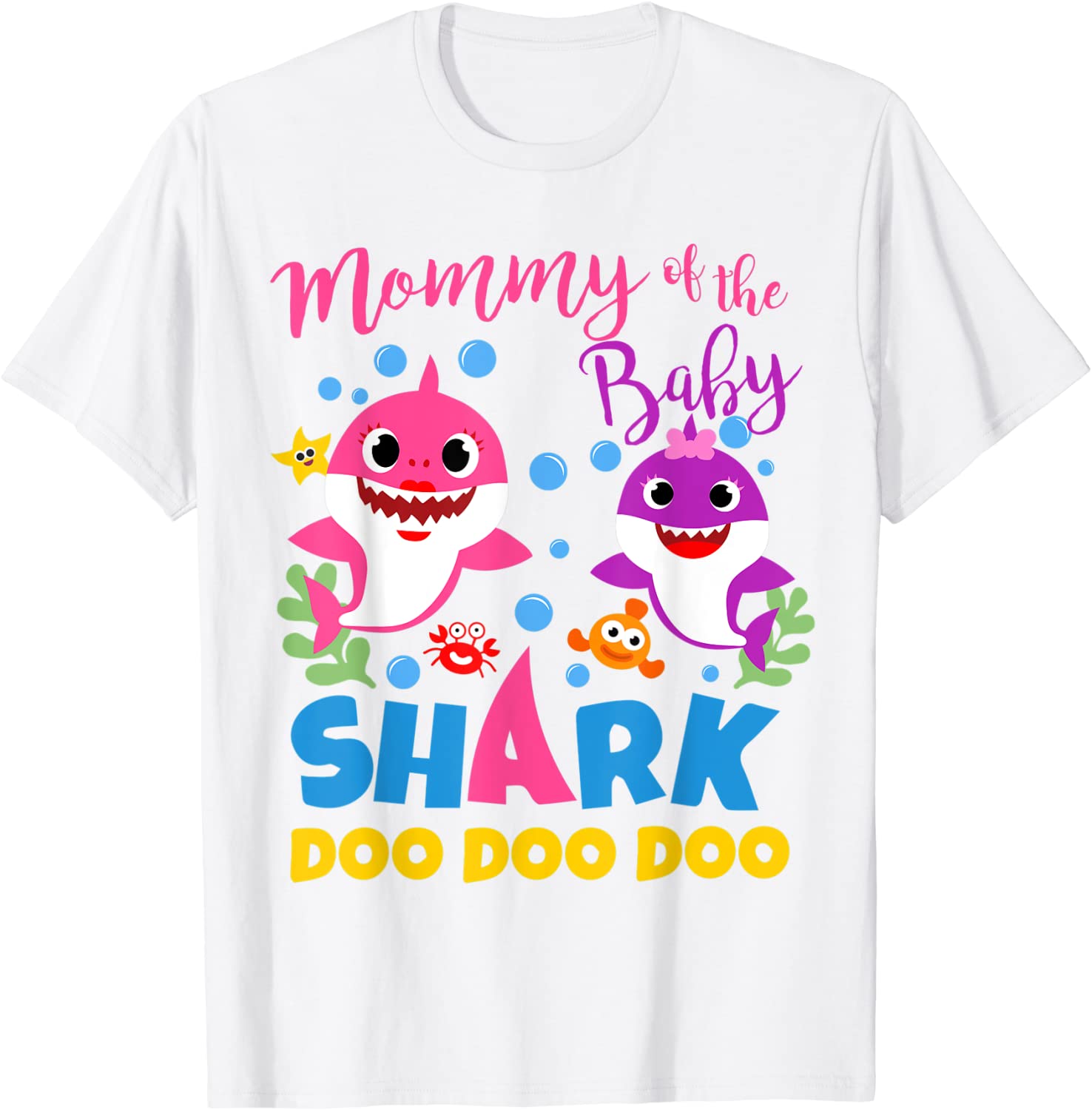 Mommy of the Baby Shark Girl Pink Purple Family Gift Doo T-Shirt