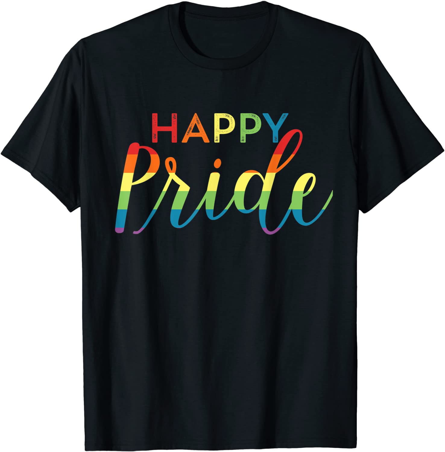 Happy Pride Shirt Gay LGBT Day Month Parade Rainbow Flag T-Shirt