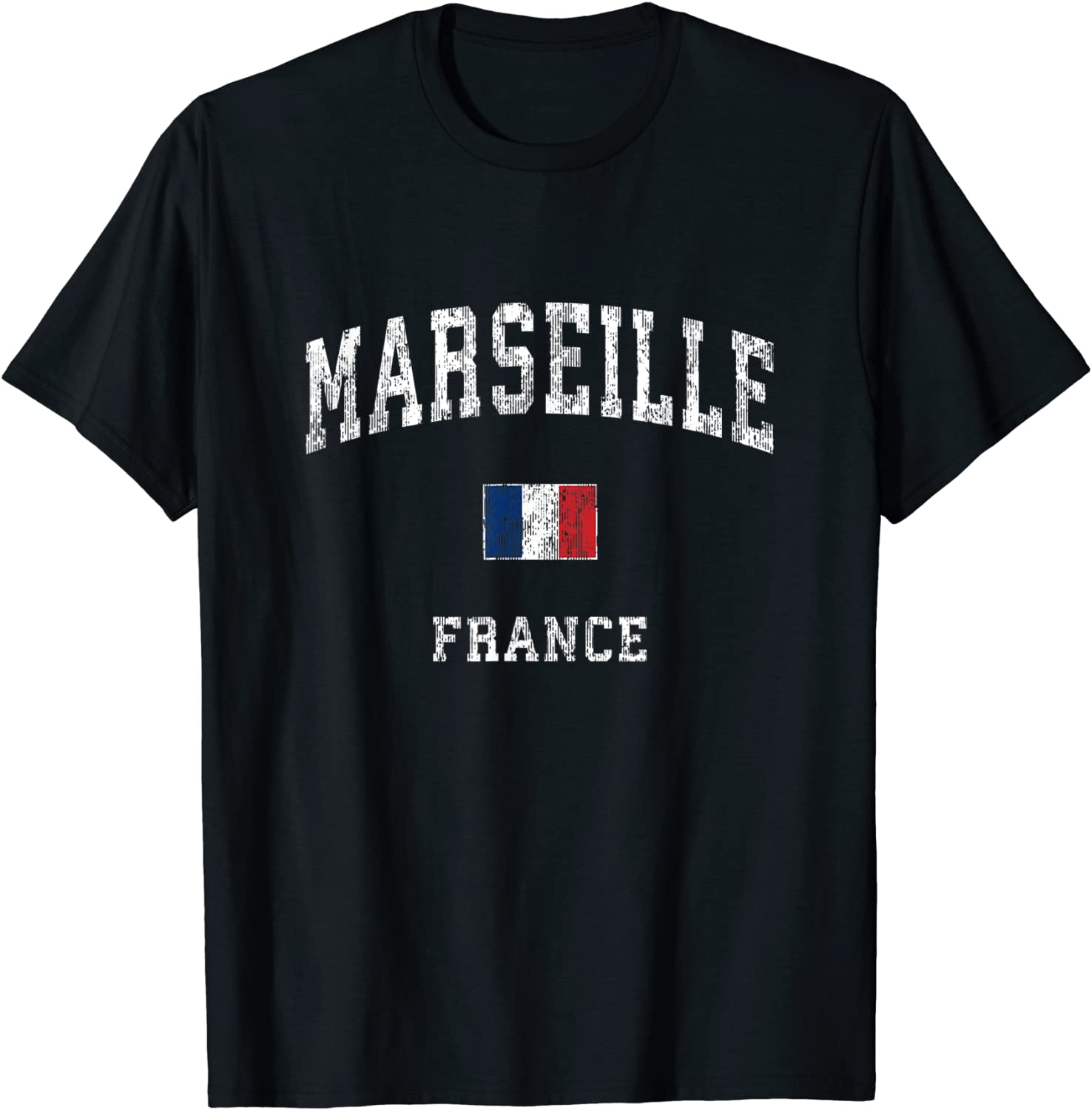 Marseille France Vintage Athletic Sports Design T-Shirt