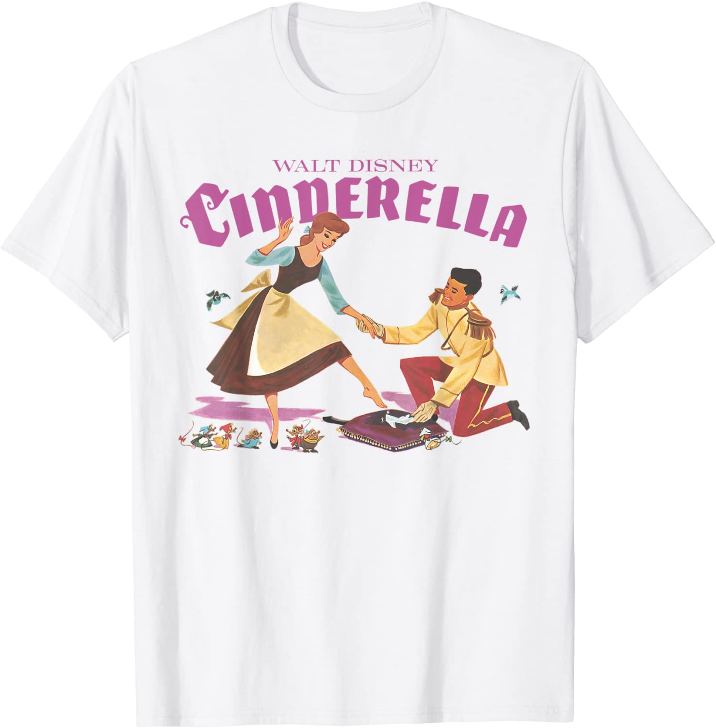 Disney Cinderella Shoe Fitting Title Logo T-Shirt