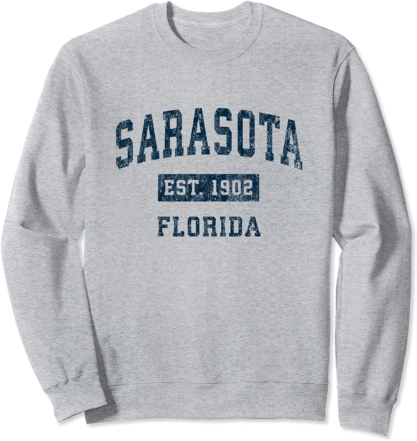 Sarasota Florida FL Vintage Sports Design Navy Print Sweatshirt
