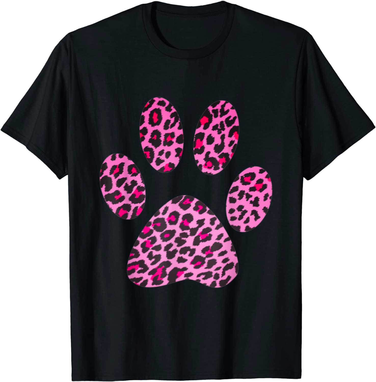 Pink Leopard Print Paw Cat Cheetah Jaguar Sports T-Shirt