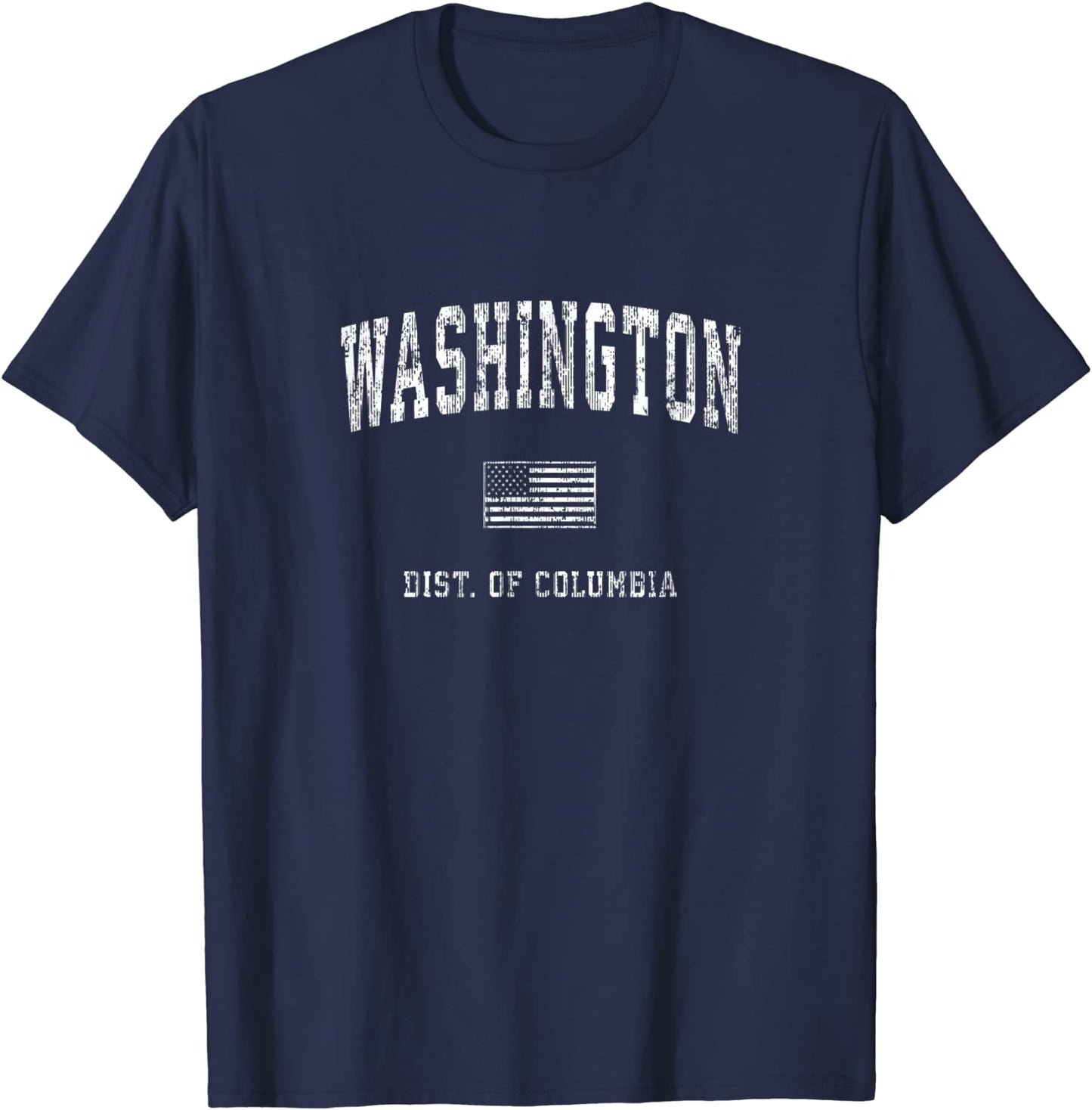 Washington DC T-Shirt Vintage American Flag Sports Tee