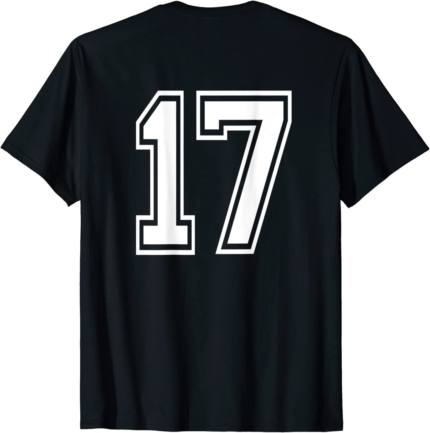 Number 17 T-Shirt Sports Player Number BACK Of Shirt Only T-Shirt
