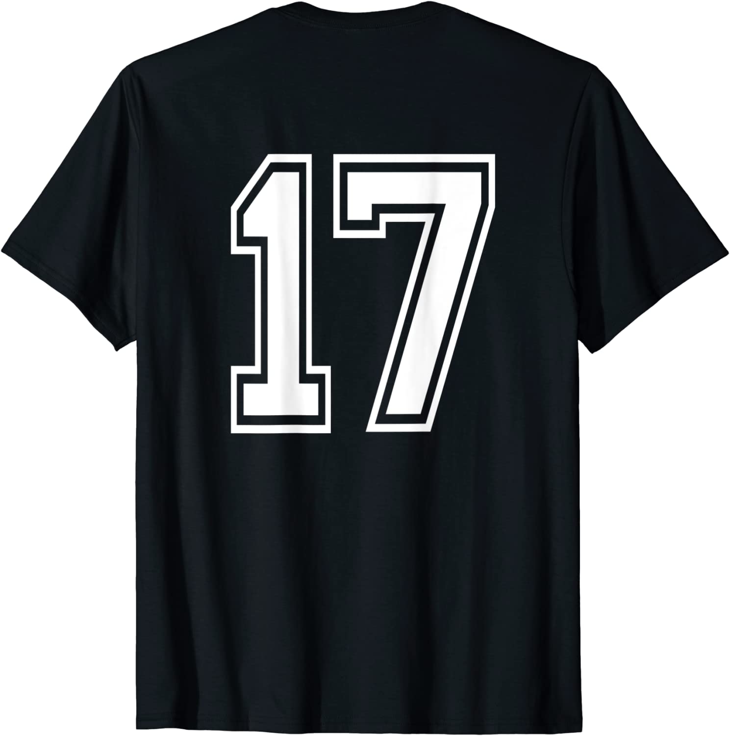 Number 17 T-Shirt Sports Player Number BACK Of Shirt Only T-Shirt