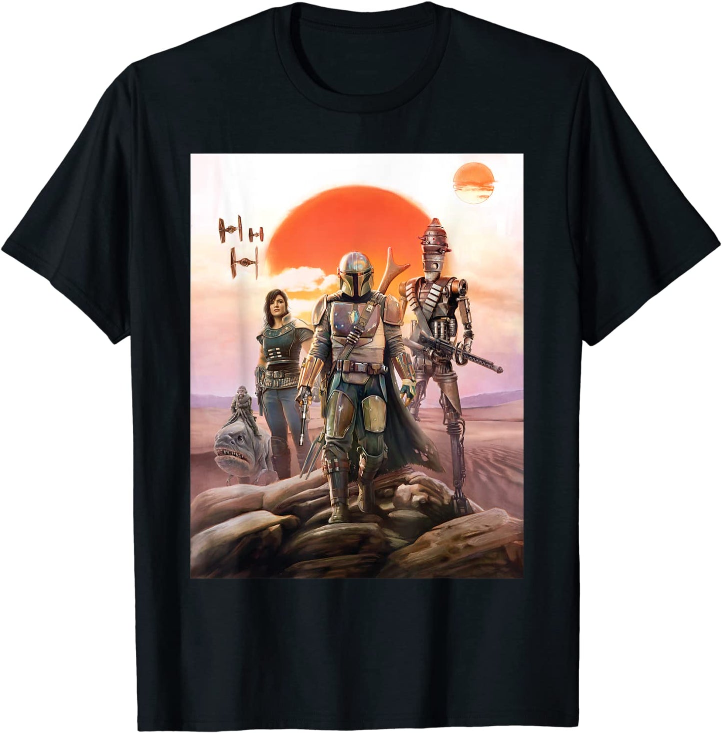Star Wars The Mandalorian Group Poster T-Shirt
