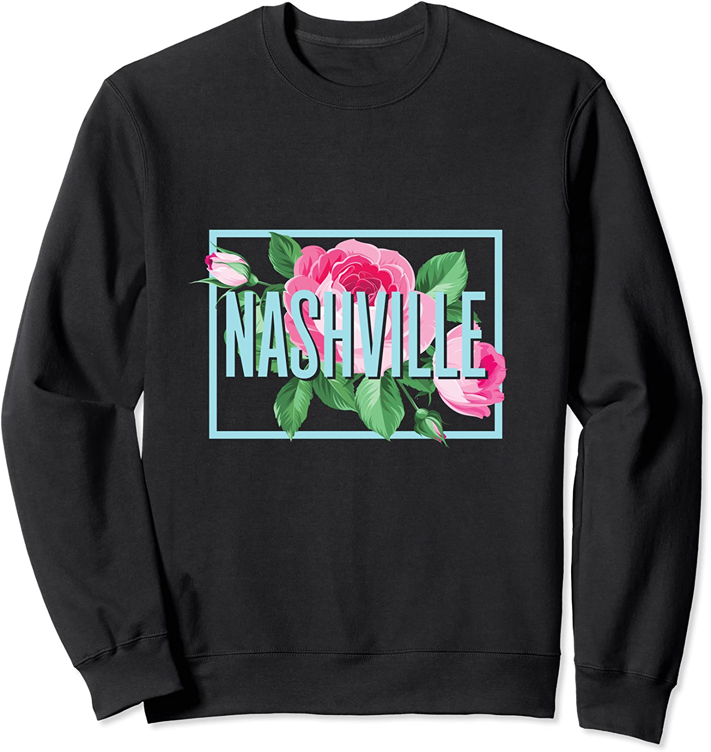 Nashville Tennessee Vintage Rose Pink Floral City in USA Sweatshirt