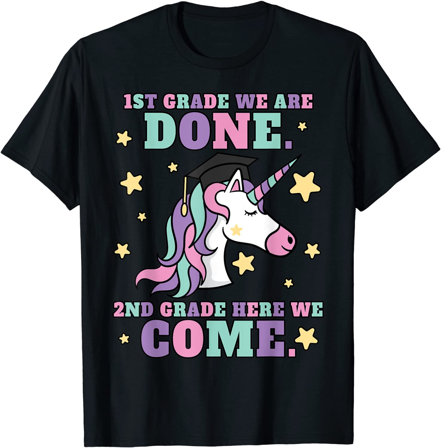Girls 1st Grade Graduation Magical Unicorn T-Shirt