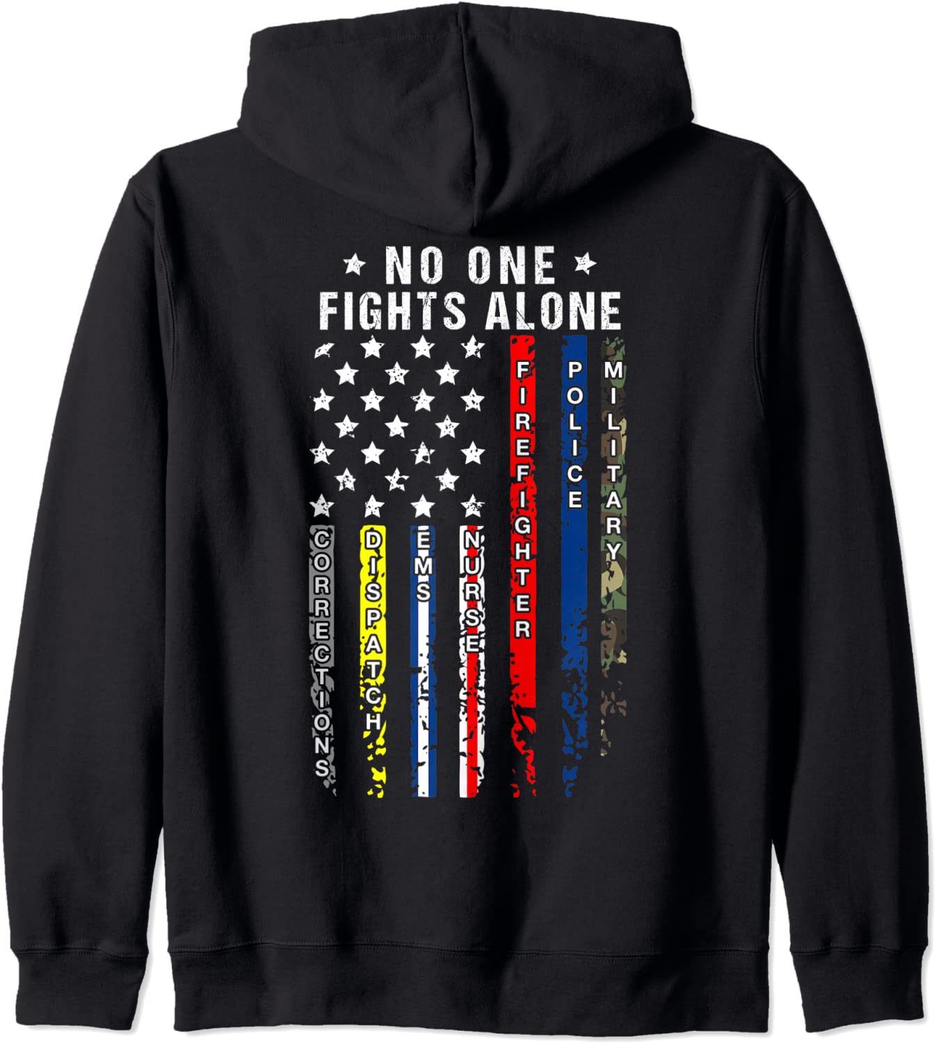 American Flag USA Thin Line Military Police Nurse Gifts Hoodie