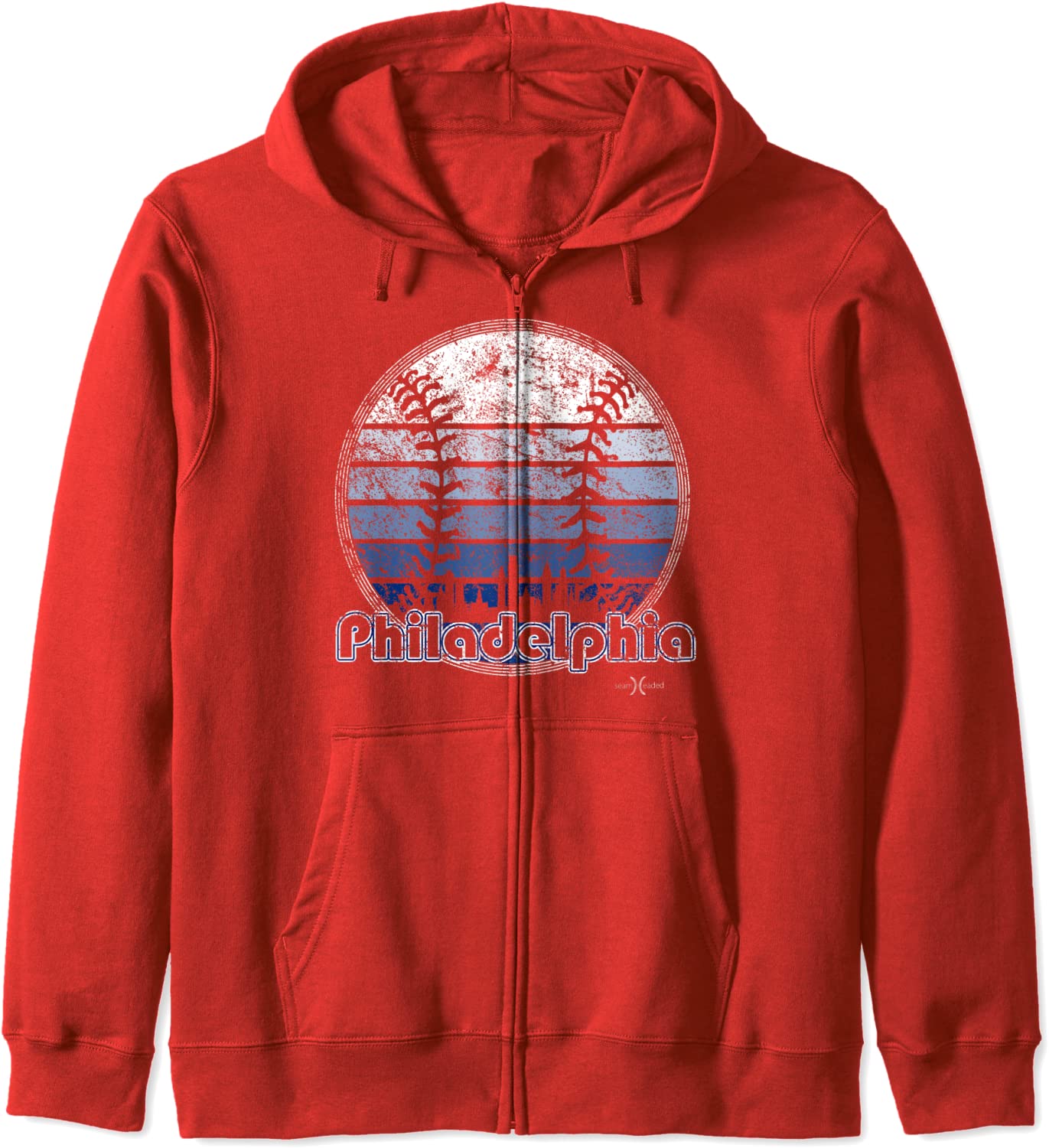 Vintage Philadelphia Baseball Sunset with Philly Skyline Hoodie