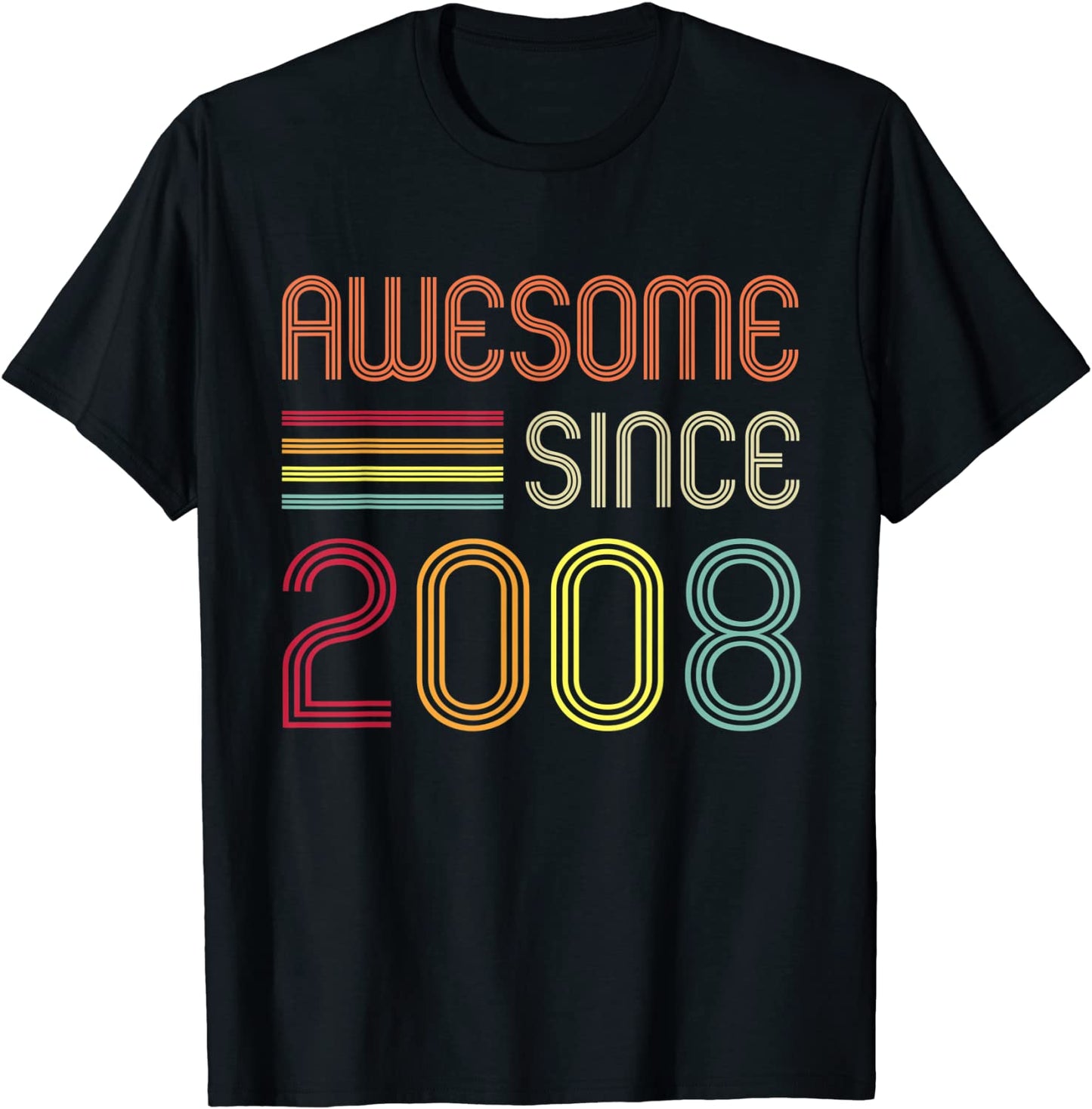Awesome Since 2008 13th Birthday Retro T-Shirt