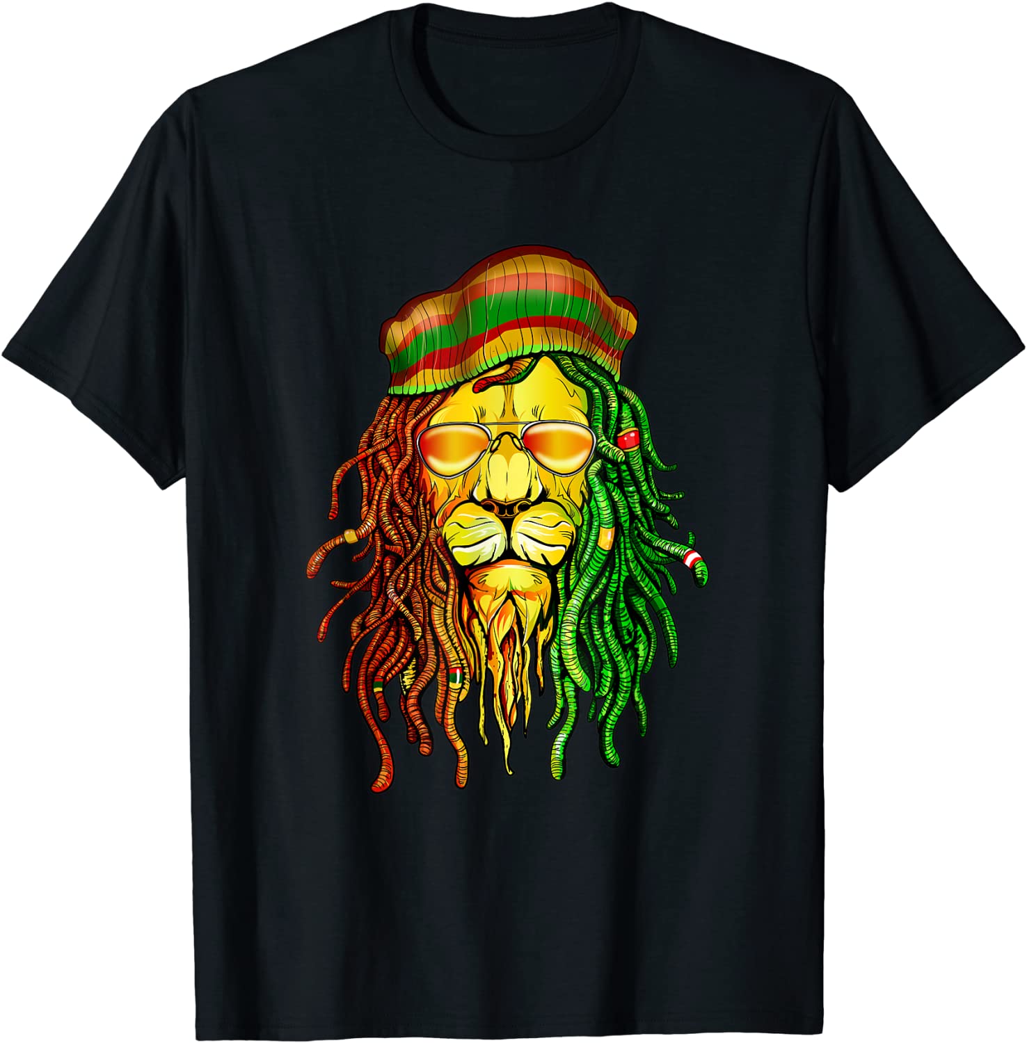 Reggae Music lovers tshirt Jamaican Lion t-shirt T-Shirt