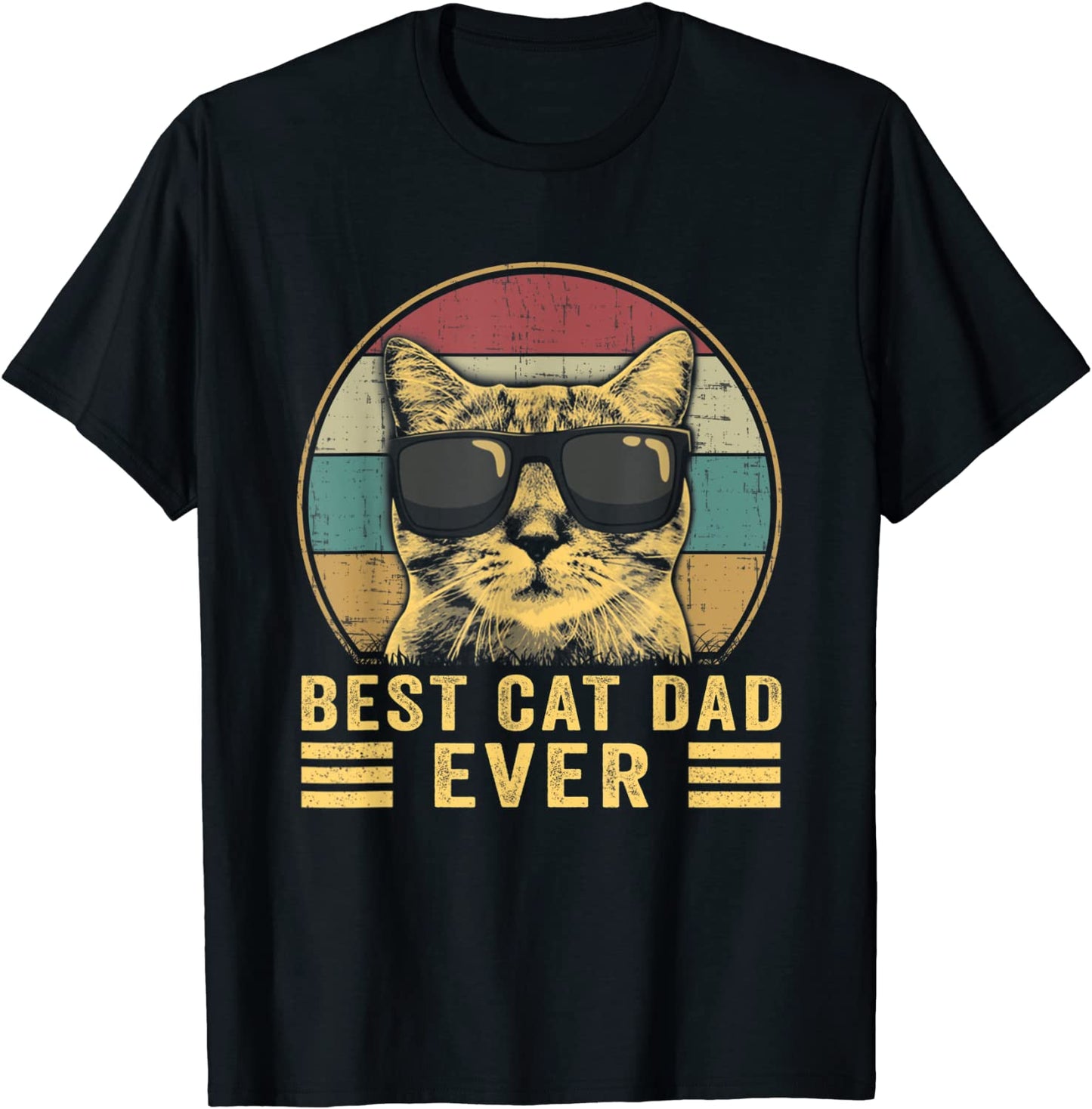 Vintage Best Cat Dad Ever Bump Fit T-Shirt