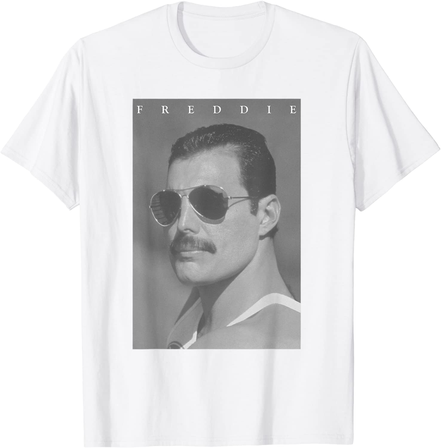 Freddie Mercury Official BW Shades Photo T-Shirt
