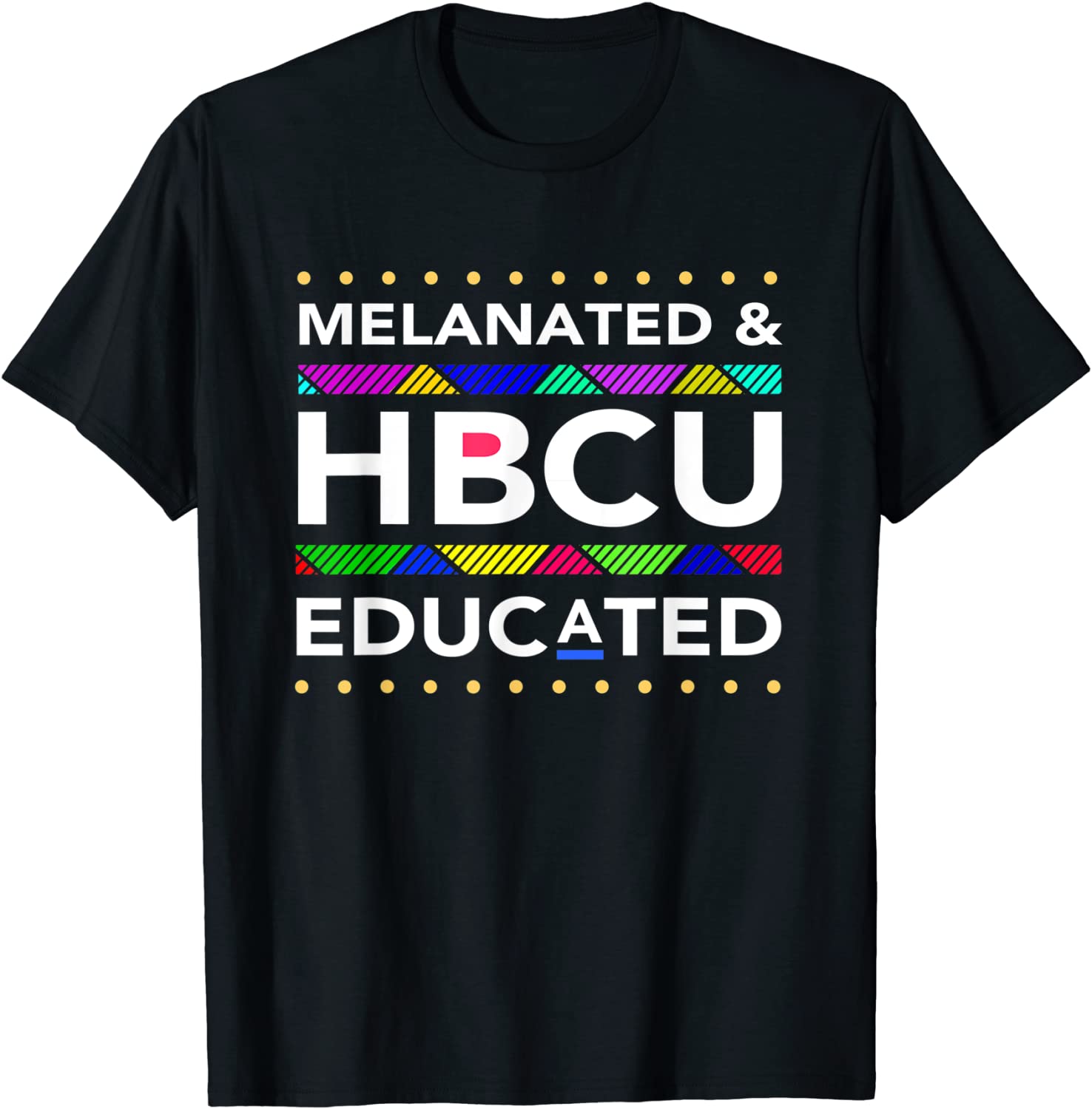 Melanated HBCU Educated Historically Black Colleges Unis T-Shirt