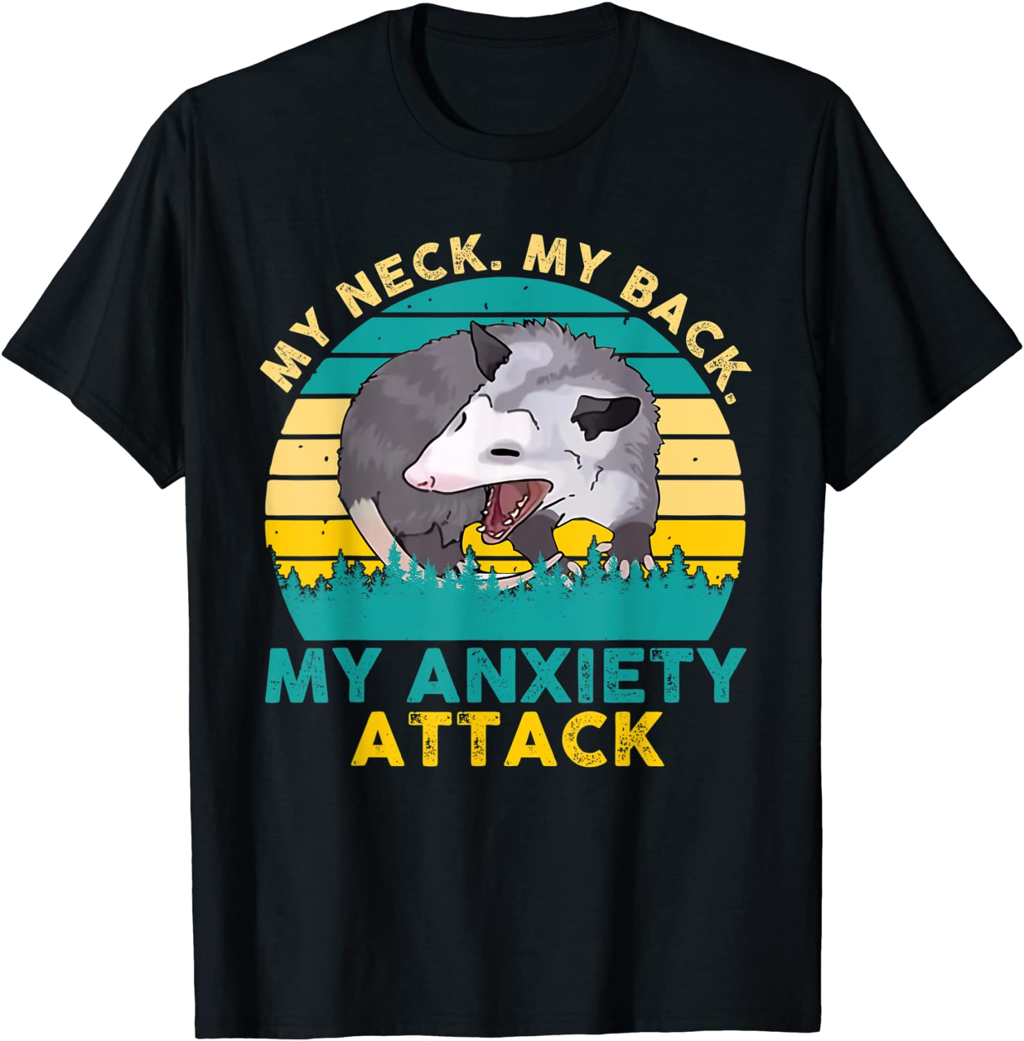 Vintage My Neck My Back My Anxiety Attack Rat Mouse T-Shirt