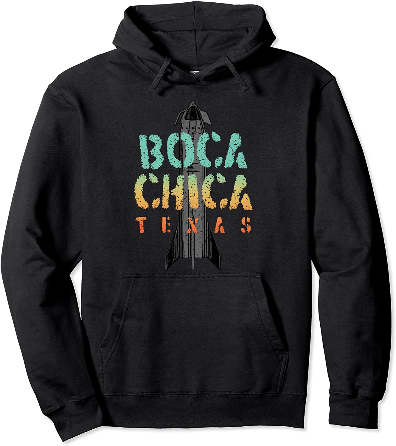Boca Chica Texas Starship Cool Retro Pullover Hoodie