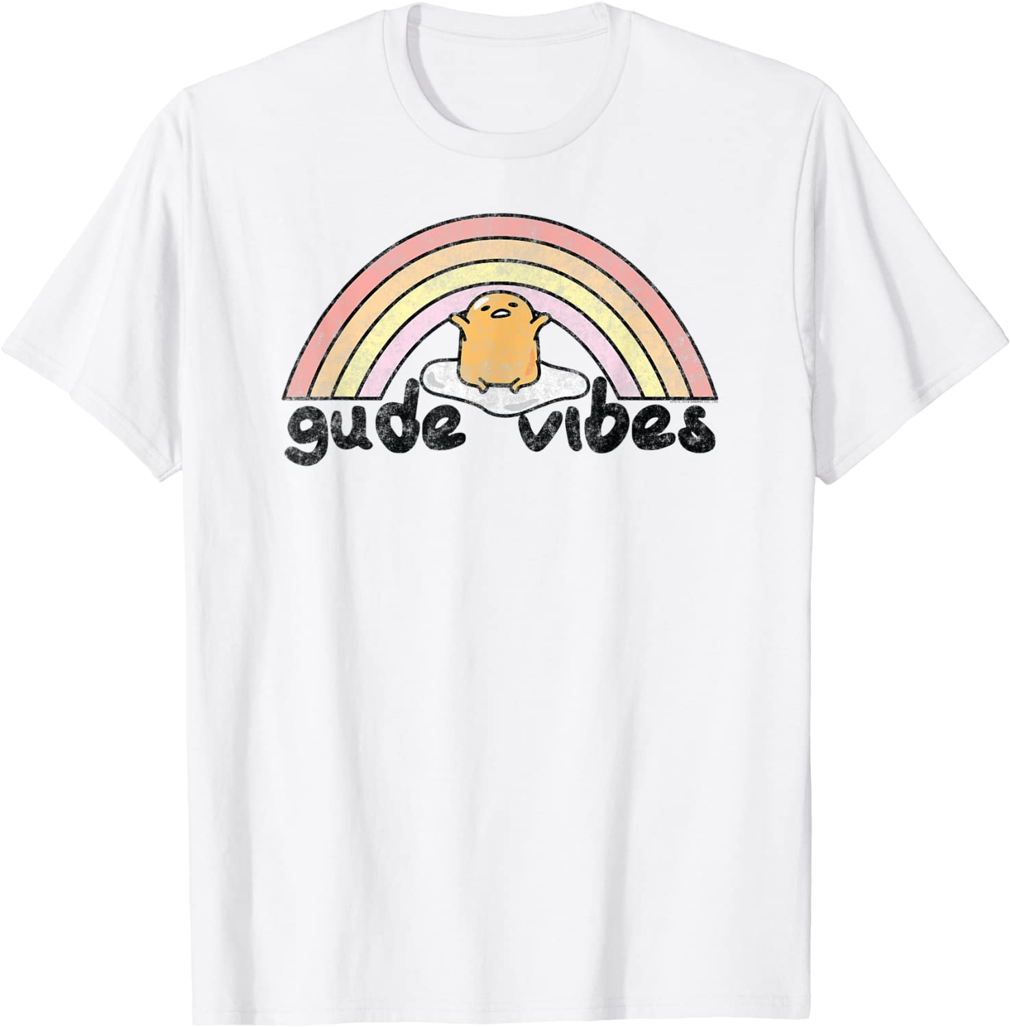 Gudetama Gude Vibes Good Vibes Rainbow T-Shirt