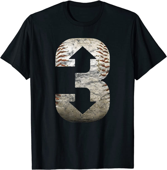 3 Up 3 Down Three Up Three Down Baseball T-Shirt