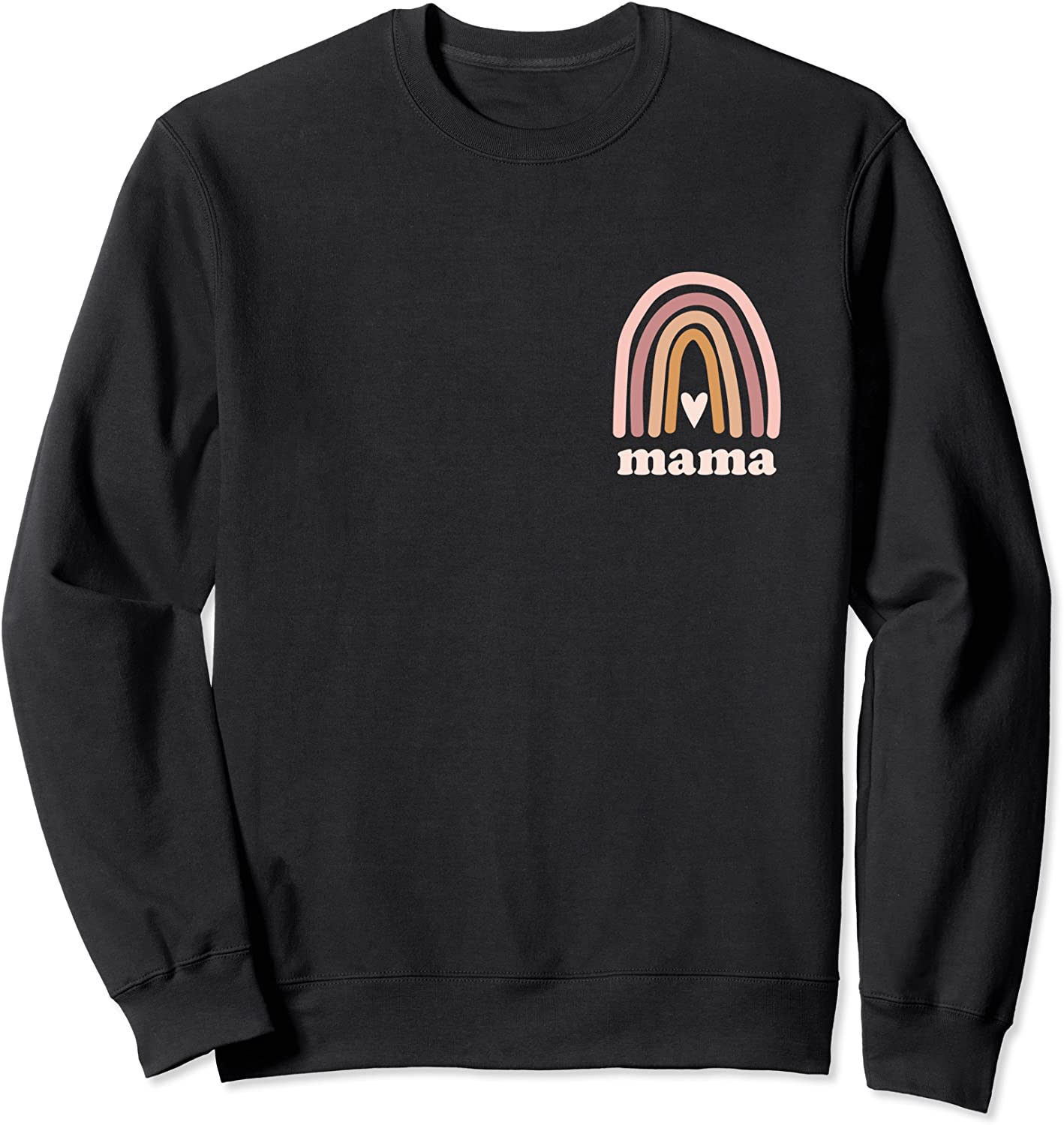 Cute Rainbow Boho Mama Minimal Pocket Heart Motherhood Love Sweatshirt