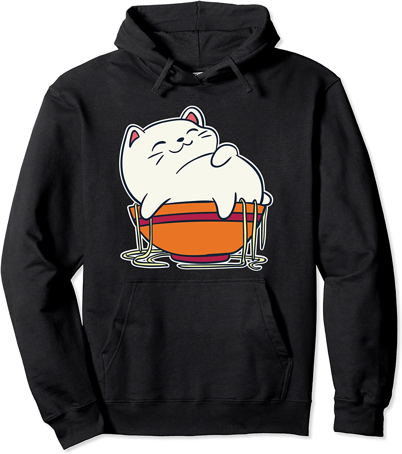 Kawaii Anime Cat T Shirt I Cat Eating Ramen Pullover Hoodie
