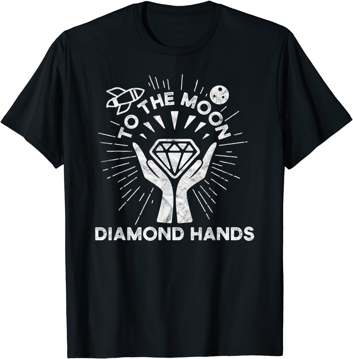 GME Stock Diamond Hands To The Moon Vintage Graphic Style T-Shirt
