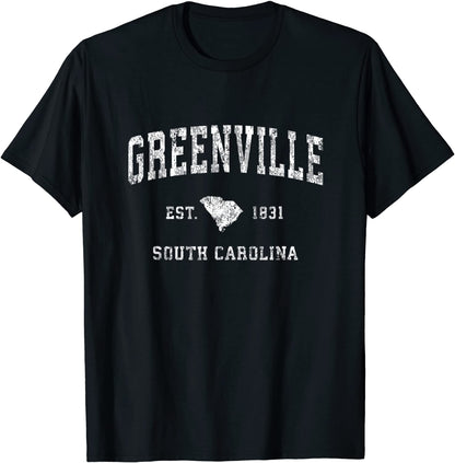 Greenville South Carolina SC Vintage Athletic Sports Design T-Shirt