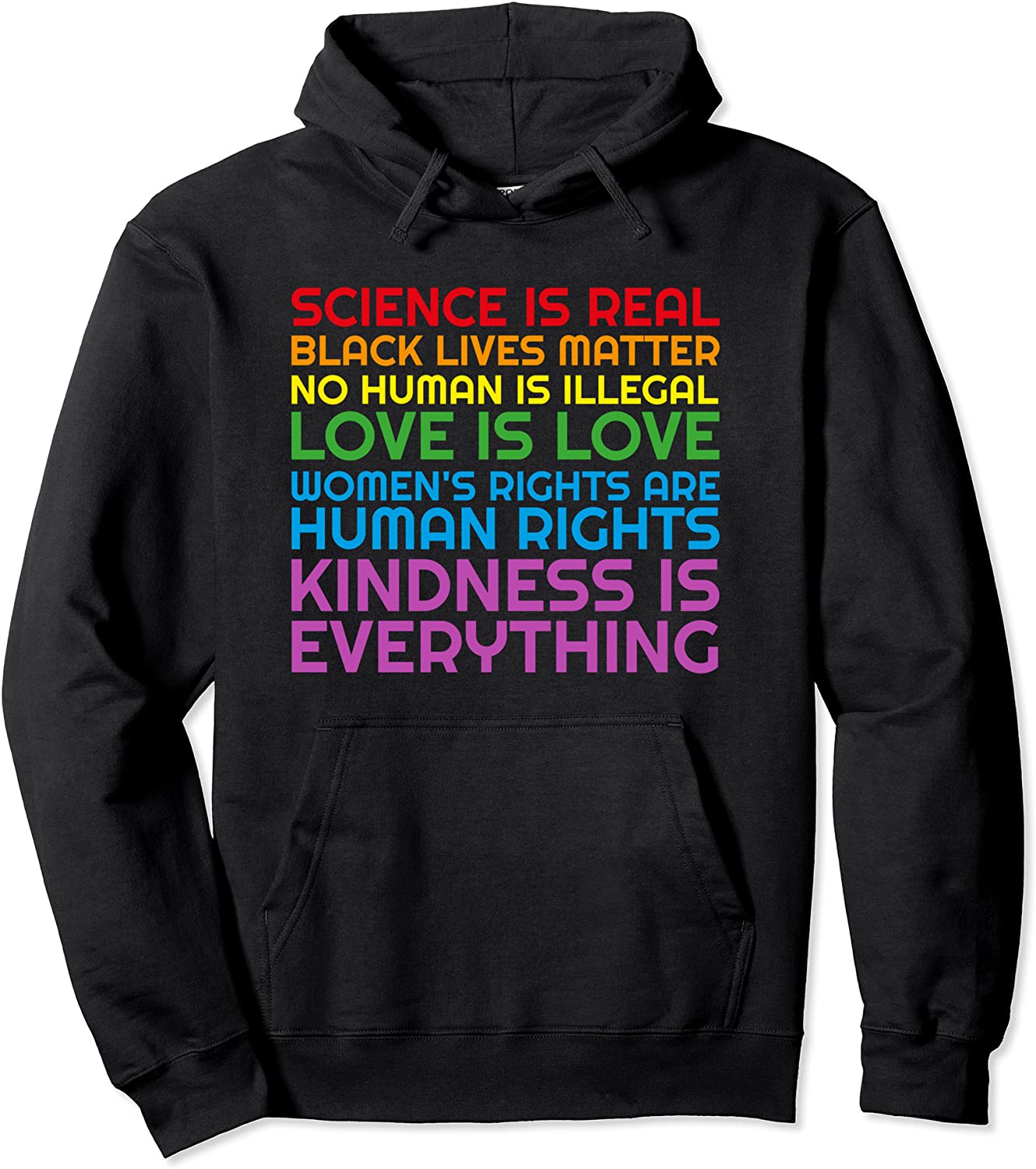 Rainbow Black Lives Matter Science GLBTQ anti ICE hoodie