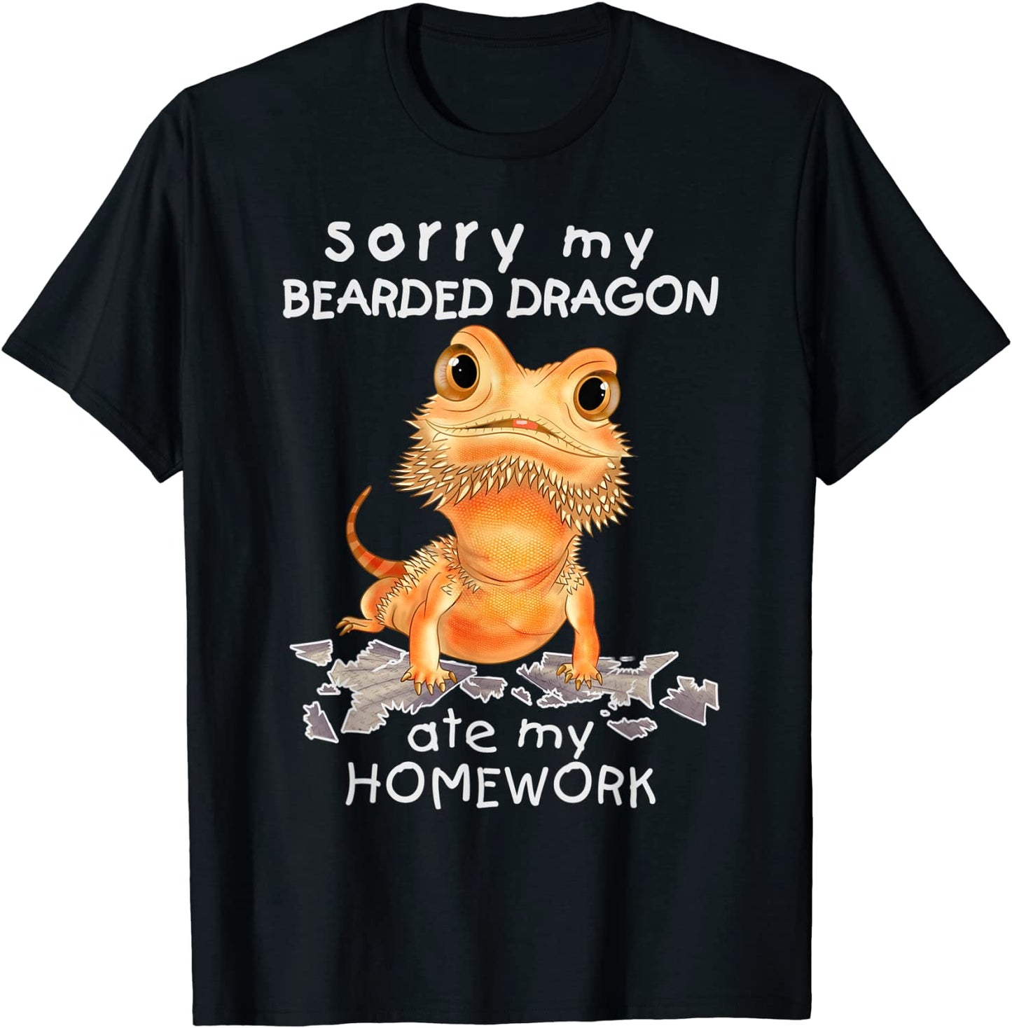 Bearded Dragon Cute Lizard Gift Beardie Ate My Homework T-Shirt