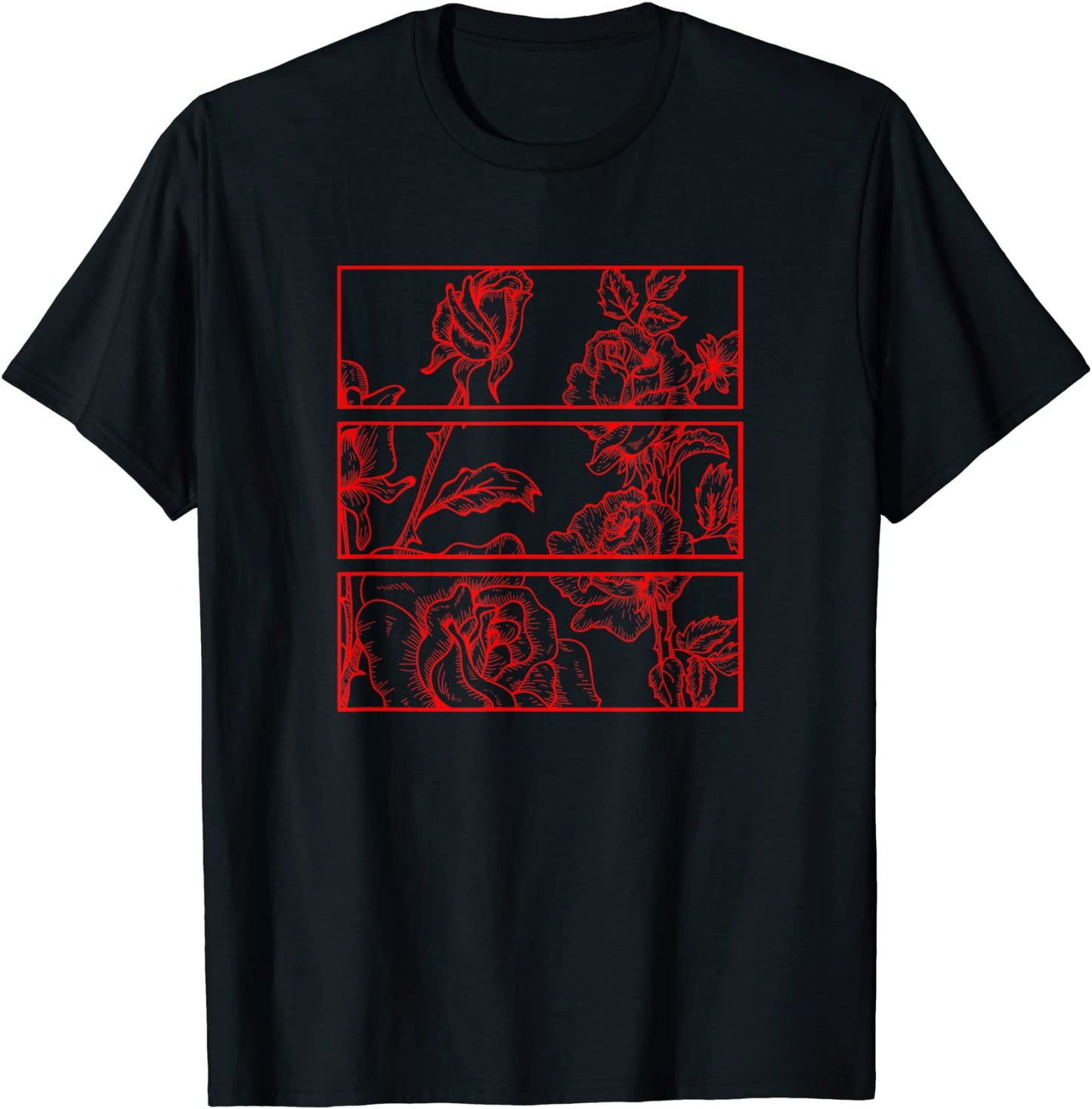 Red Roses Aesthetic Clothing Soft Grunge Clothes Teen Girls T-Shirt