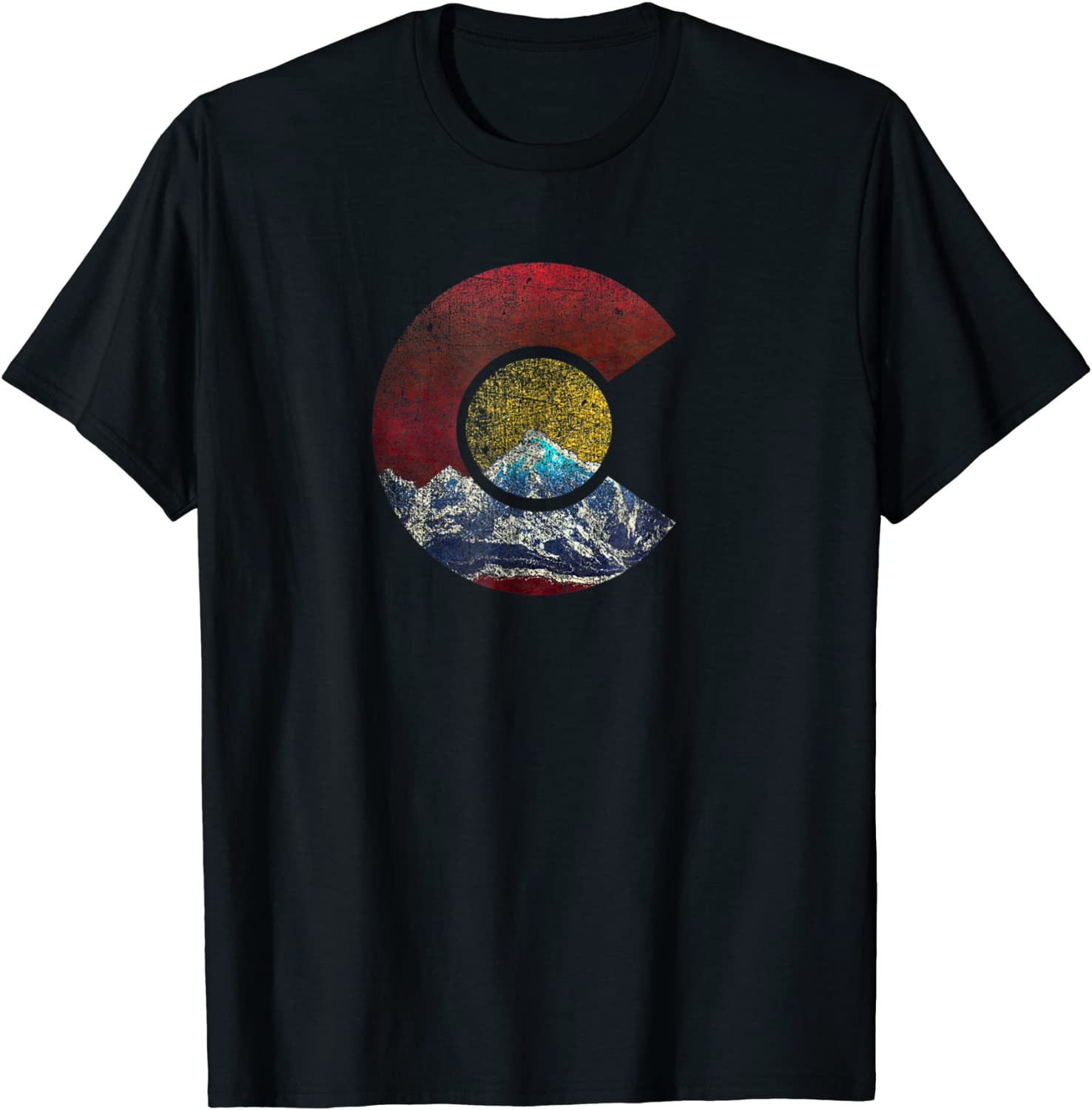 Colorado Shirt with Flag Themed Mountain