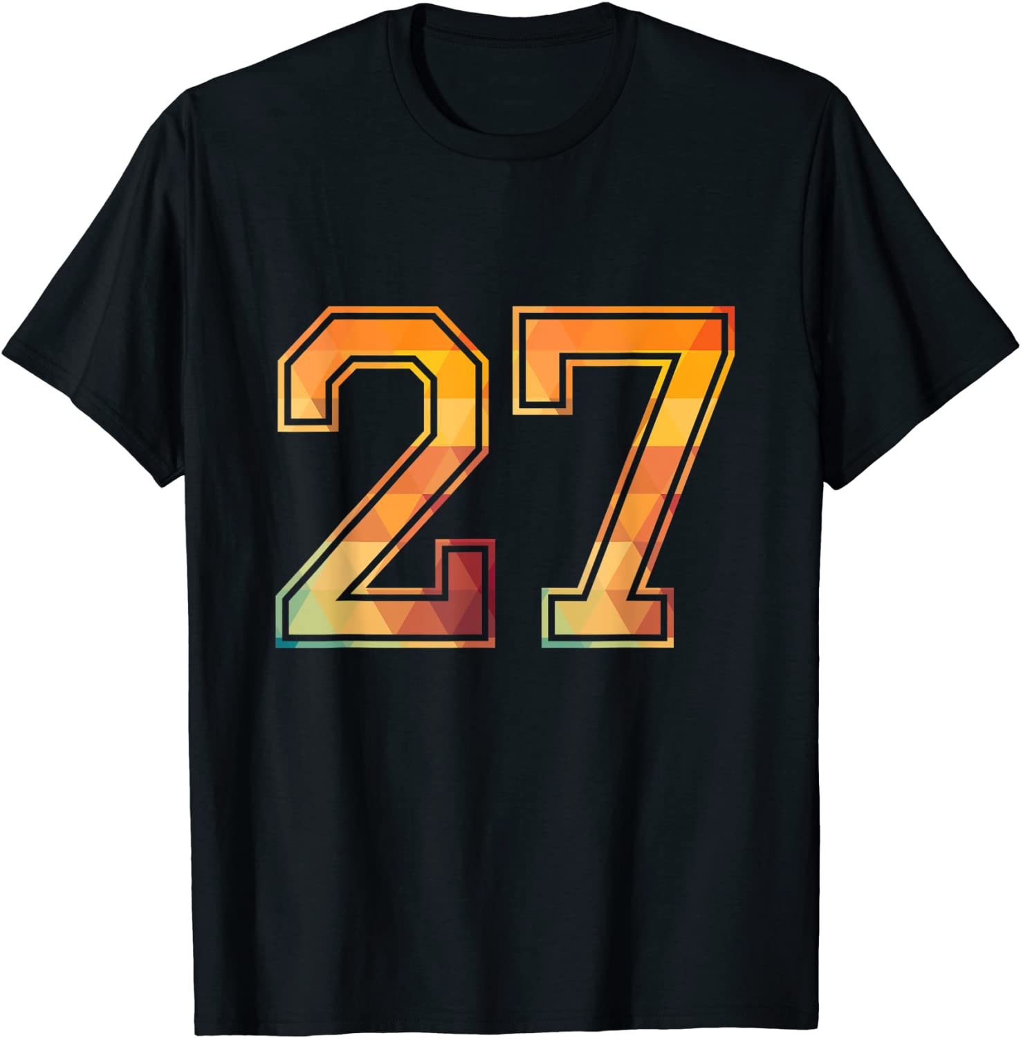 27 Lucky Number Sports Team Low Poly Year Age 27th Birthday T-Shirt