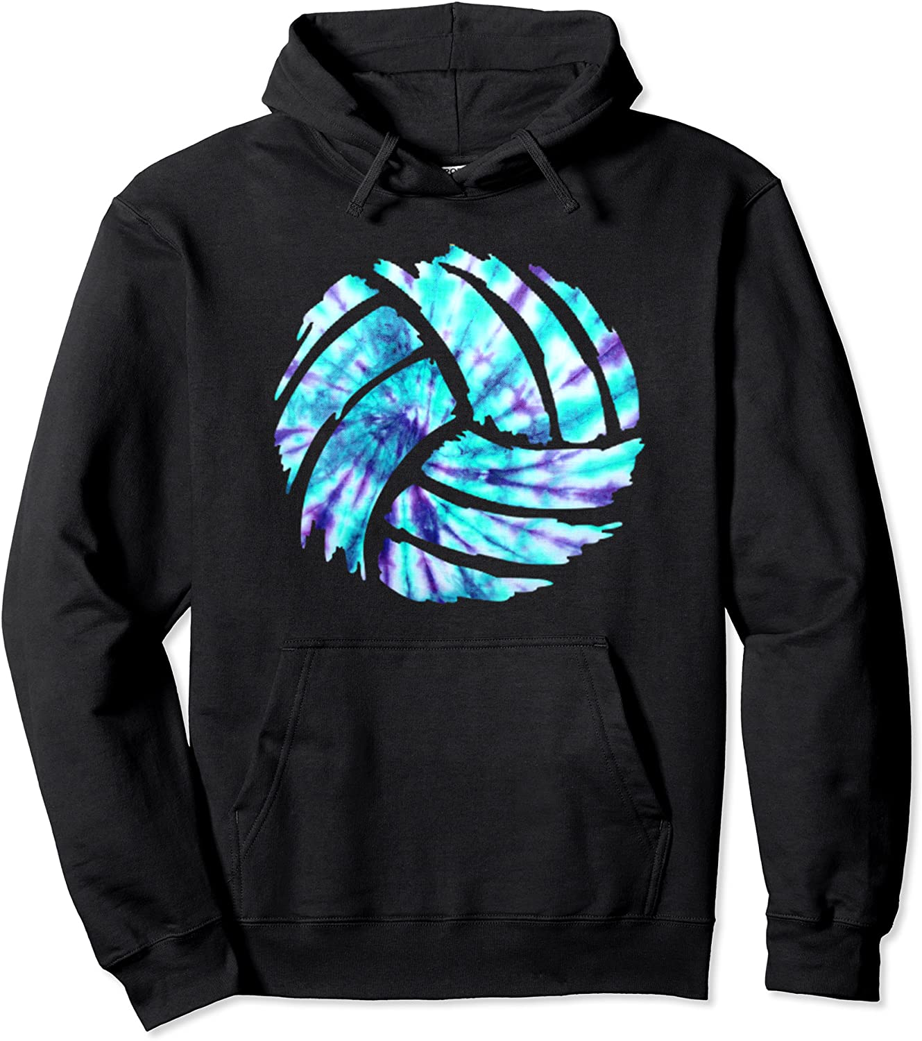 Volleyball Tie Dye Look Blue Purple Perfect Boys or Girls Pullover Hoodie