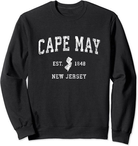 Cape May New Jersey NJ Vintage Athletic Sports Design Sweatshirt