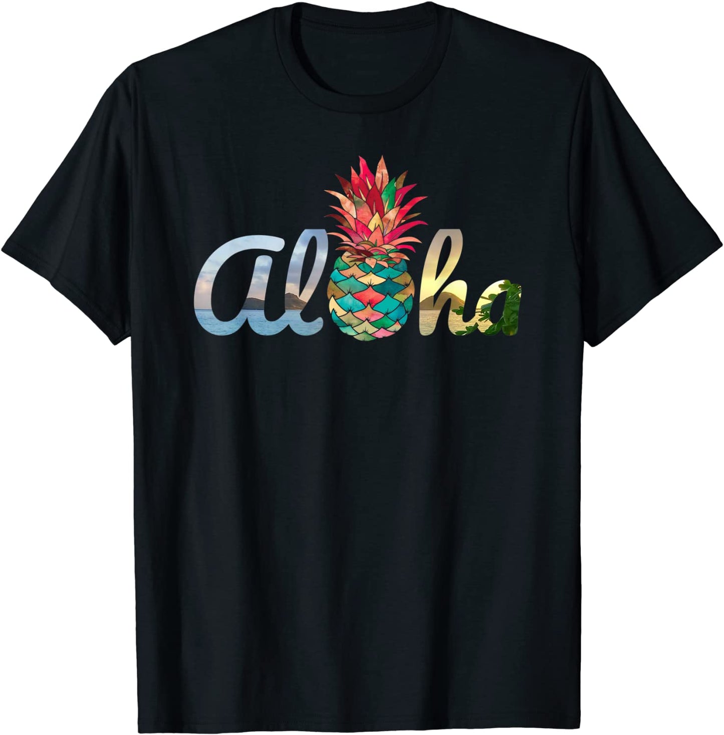 Cute Aloha Hawaii Pineapple Mermaid Coral Girls Women Tshirt T-Shirt