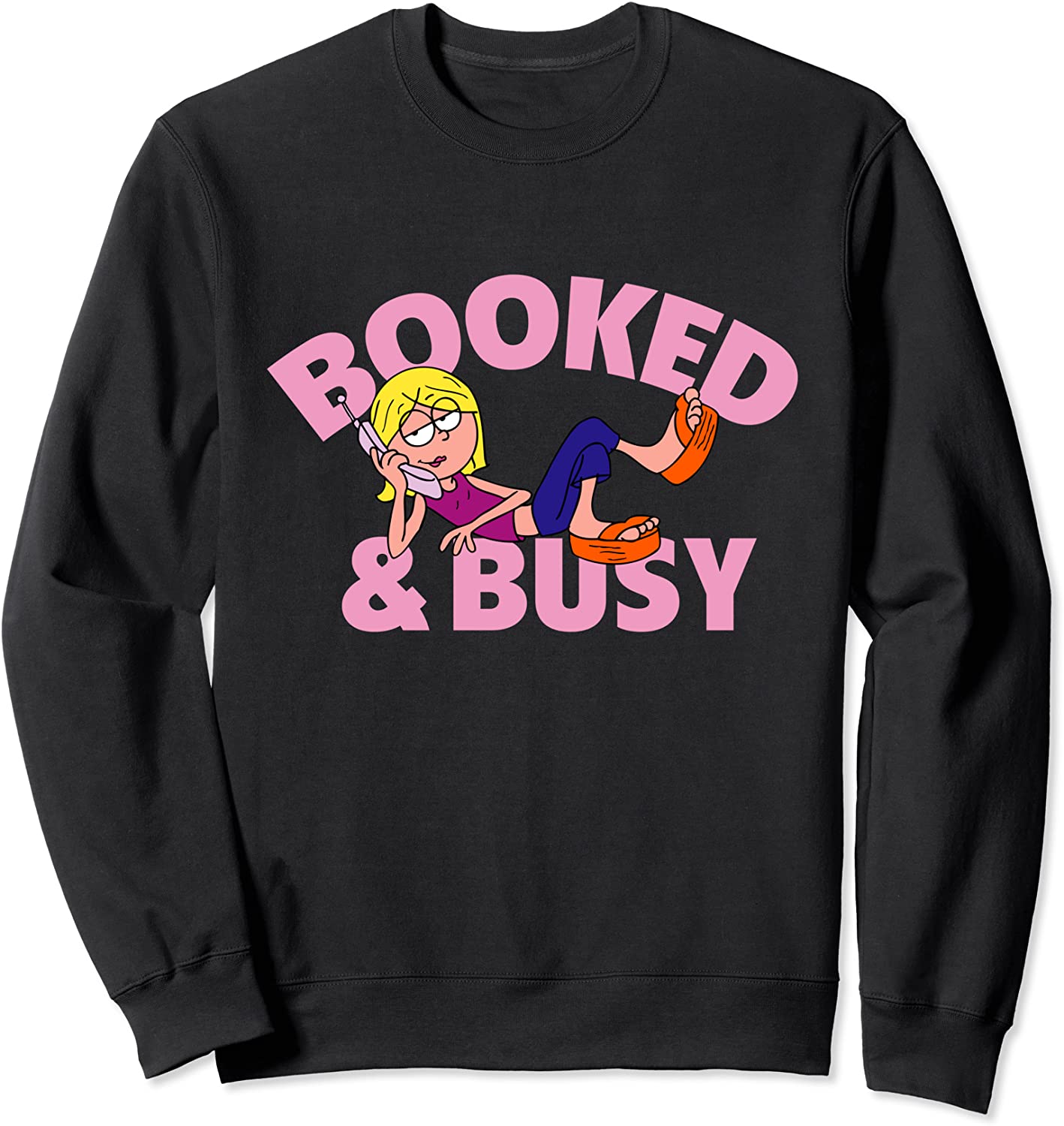 Disney Channel Lizzie McGuire Animated Lizzie Booked Busy Sweatshirt