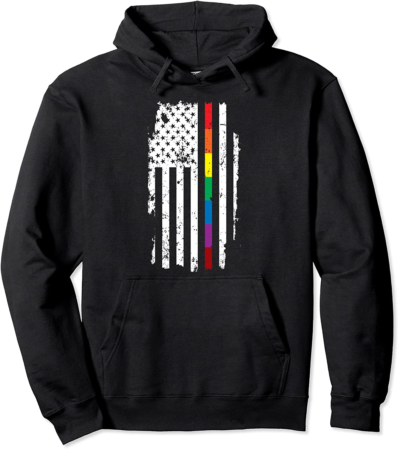 Gay Pride Rainbow USA Flag LGBT Pullover Hoodie
