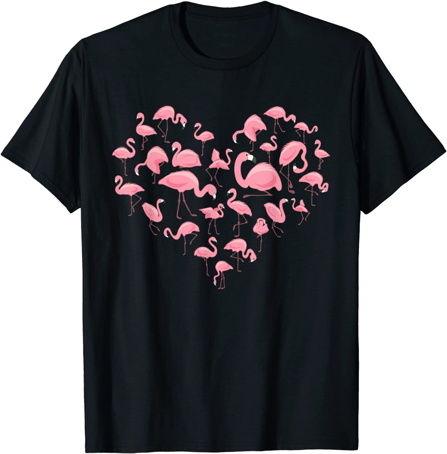 Flamingo Shirts For Women Girls Kids Heart Cute Flamingo T-Shirt
