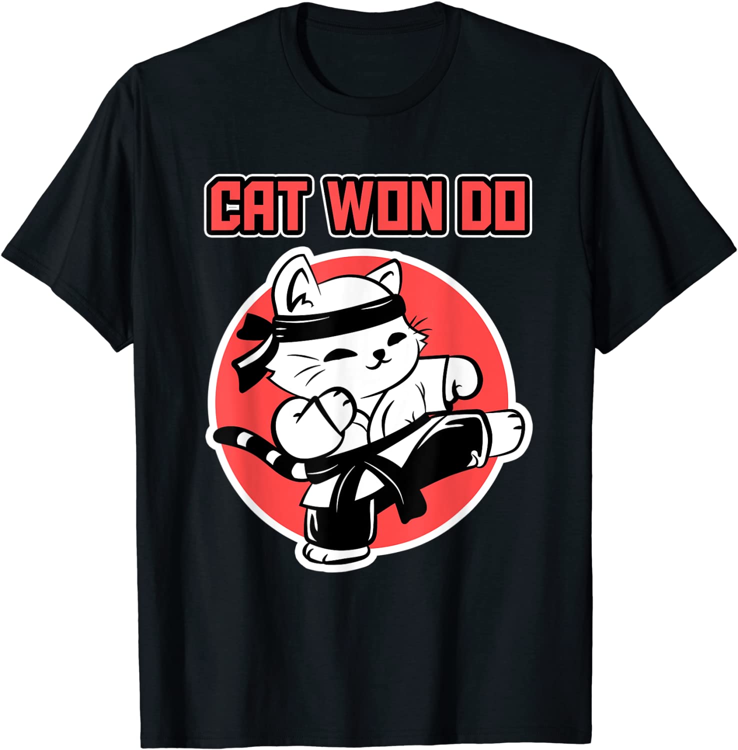 Taekwondo Cat Design for Sports Fans - Kick Cat Won Do T-Shirt